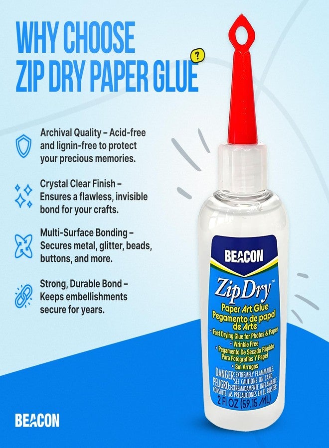 Beacon Zip Dry Paper Glue 2 oz. [Pack of 2 ] - Image 2